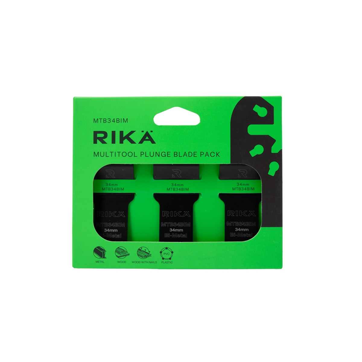RIKÄ MTB34BIM 34mm Bi-Metal Multi Tool Saw Blade 3pk